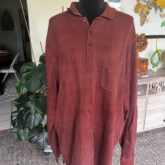Van Heusen Other - Van Heusen Men's Brick Red Plaid Shirt